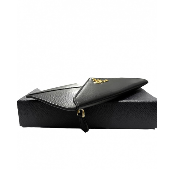 SOLD - Prada Logo Vitello Move Leather Envelope Long Wallet - Picture 3 of 7